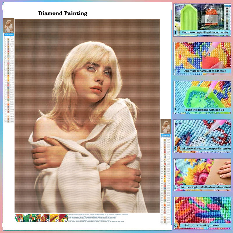 Photo Mosaic Print - Diy broca completa b-billie pintura diamante