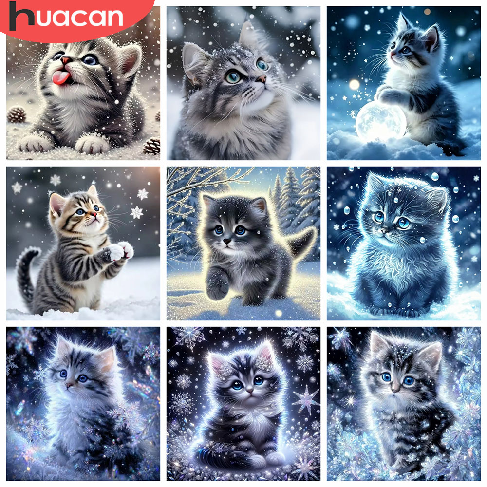 Photo Mosaic Print - HUACAN Mosaico de Diamantes 5D Gato