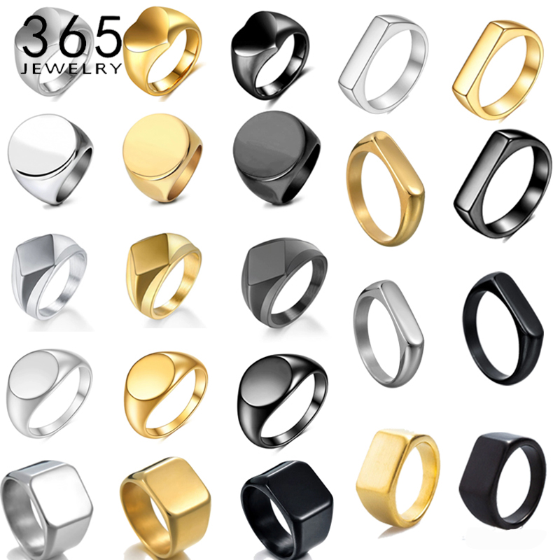 Initial Ring Custom - 365 aço inoxidável punk rock suave